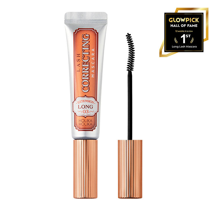 Lengthening lash correcting mascara for naturally extended lashes