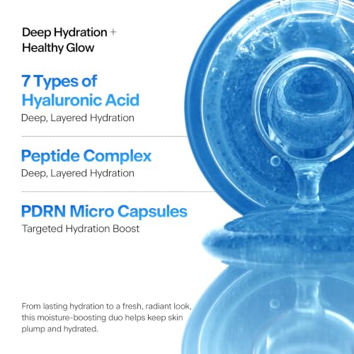 7 Hyaluronic Acid Peptide Serum 1.01 fl oz - Hydrating Plumping Capsule Serum with PDRN, Fragrance-Free Moisture Booster for Sensitive Skin, Radiance & Barrier Care, K-Beauty