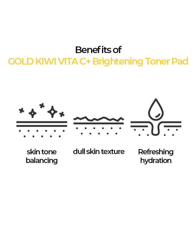 Gold Kiwi Vita C+ Toner Pads 80pcs