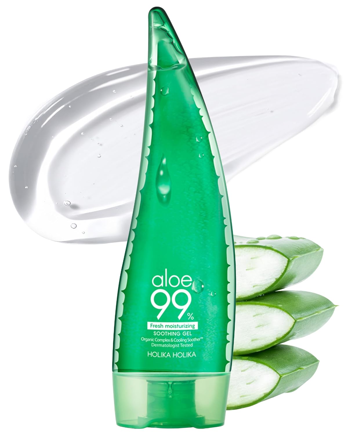Aloe 99% Soothing Gel (Fresh Moisturizing) 8.5 Ounce/250ml No Sticky 99% Aloe Vera Sunburn Relief - Moisturizing, Fast Absorbing for Face, Skin, Body&Hair