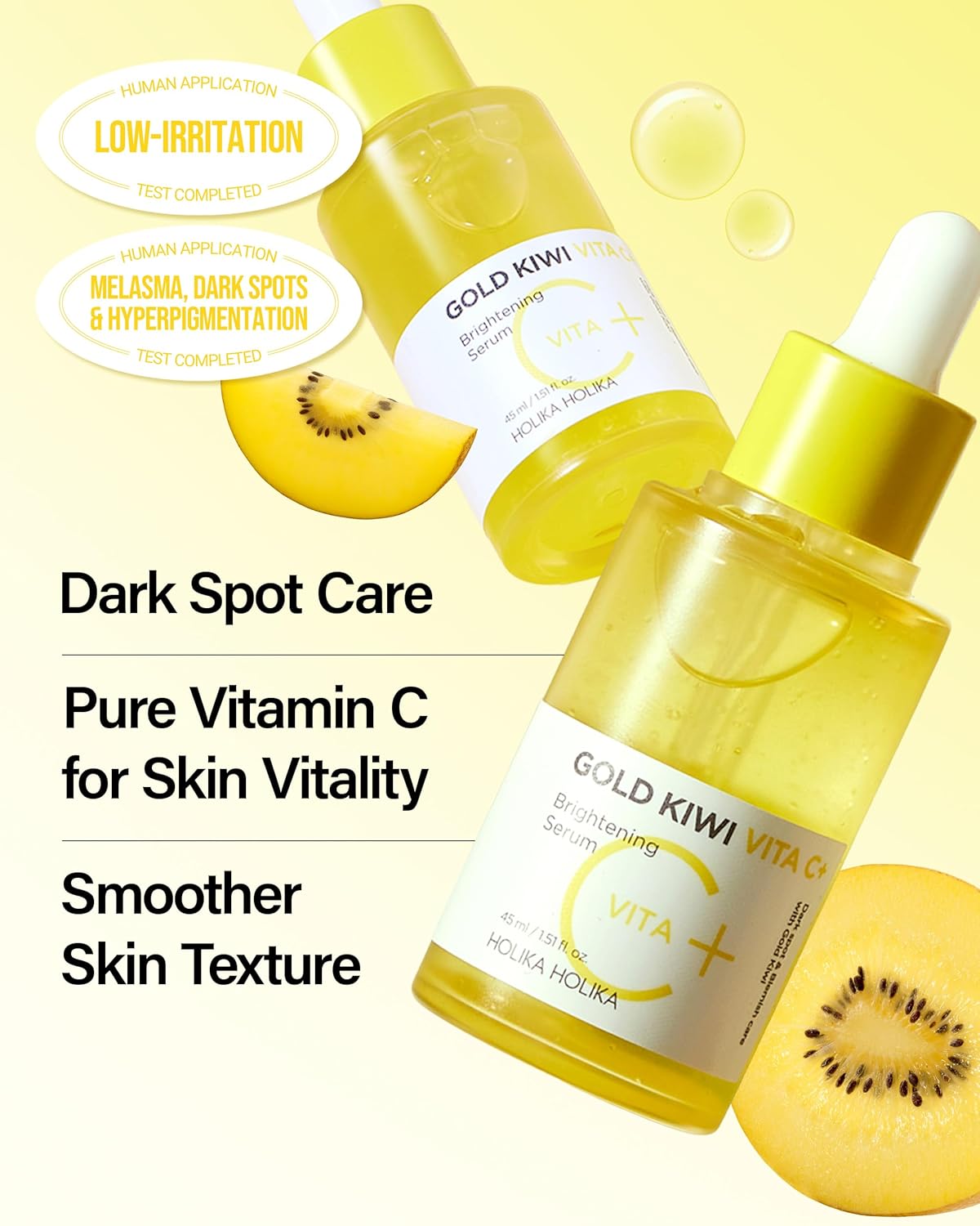 Gold Kiwi Vita C+ Brightening Serum - Vitamin C Face Serum for Dark Spots & Even Skin Tone - 1.52 fl. oz.