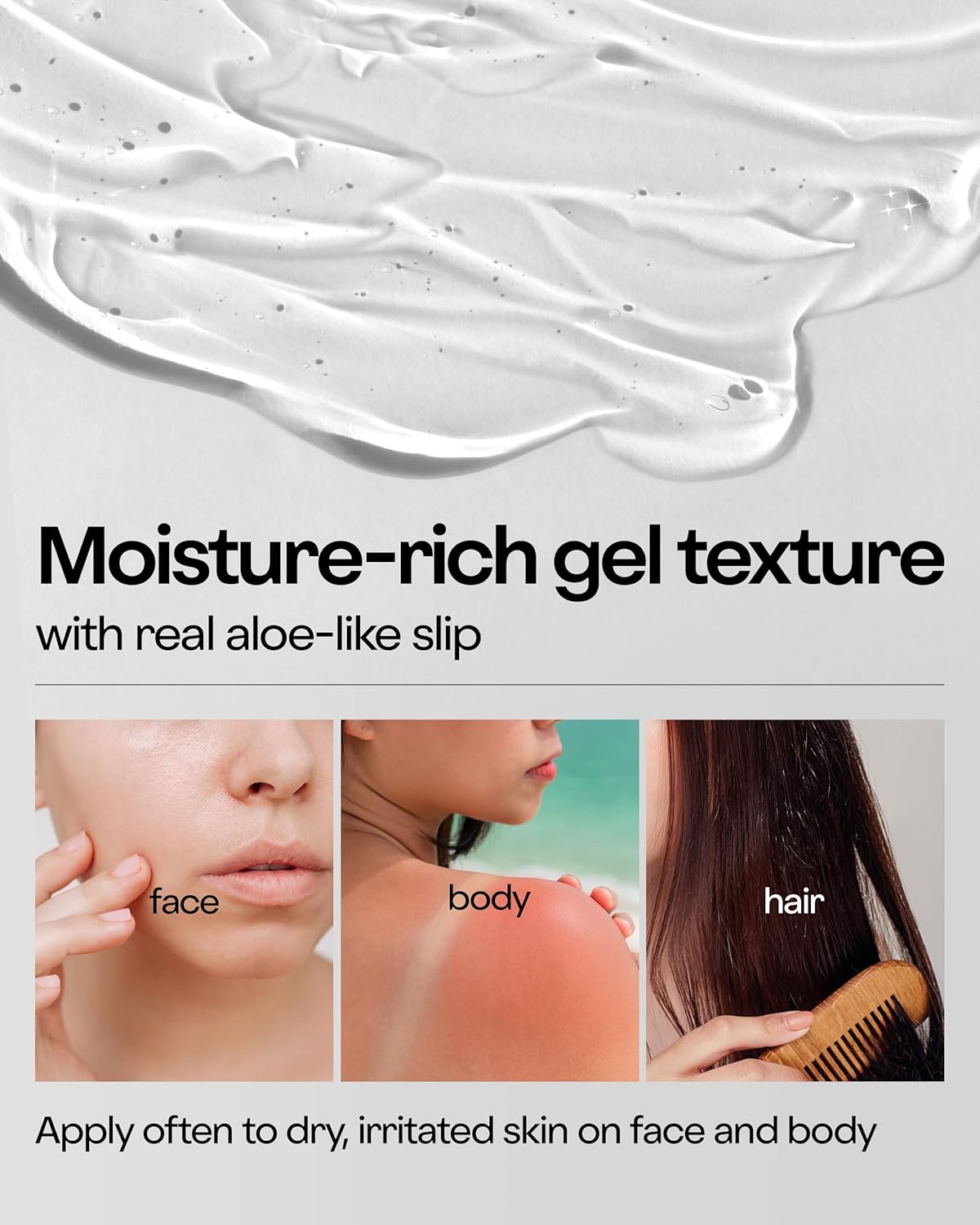 Aloe 99% Soothing Gel (Fresh Moisturizing) 8.5 Ounce/250ml No Sticky 99% Aloe Vera Sunburn Relief - Moisturizing, Fast Absorbing for Face, Skin, Body&Hair