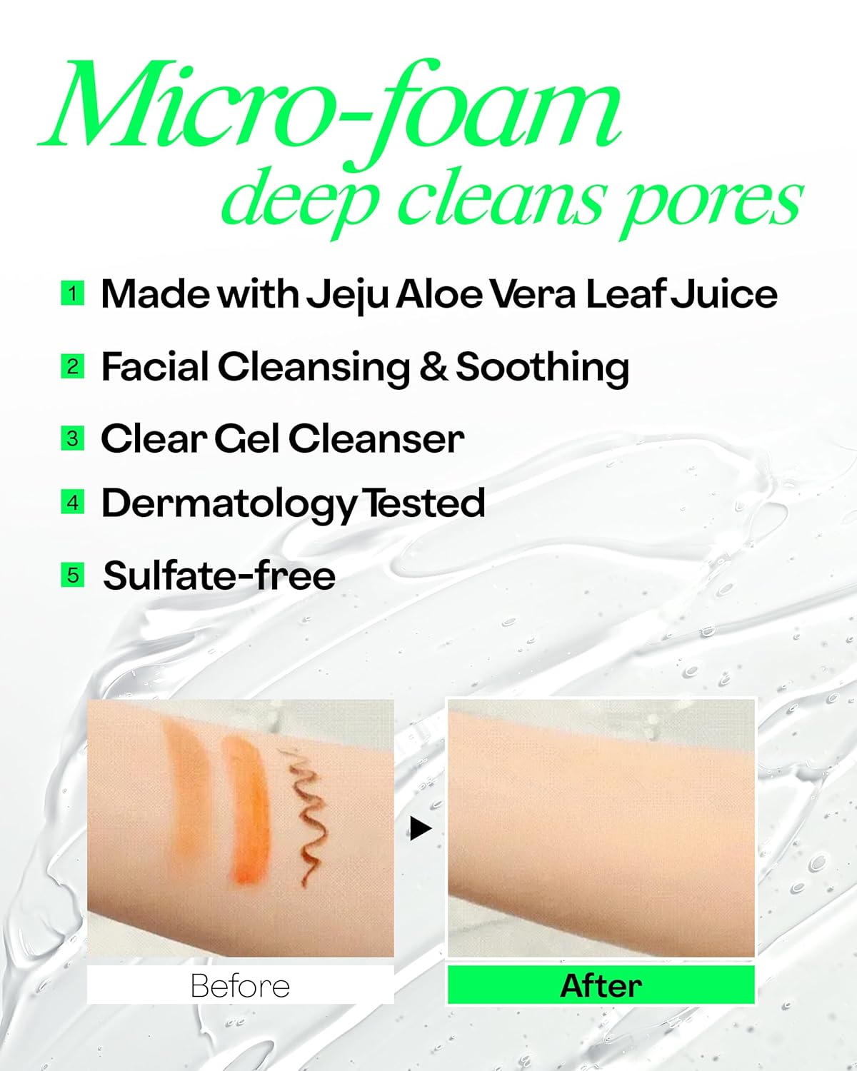 Holika Holika Aloe Facial Cleansing Foam - 5.07 fl.oz | Jeju Aloe Vera & Sulfate-Free