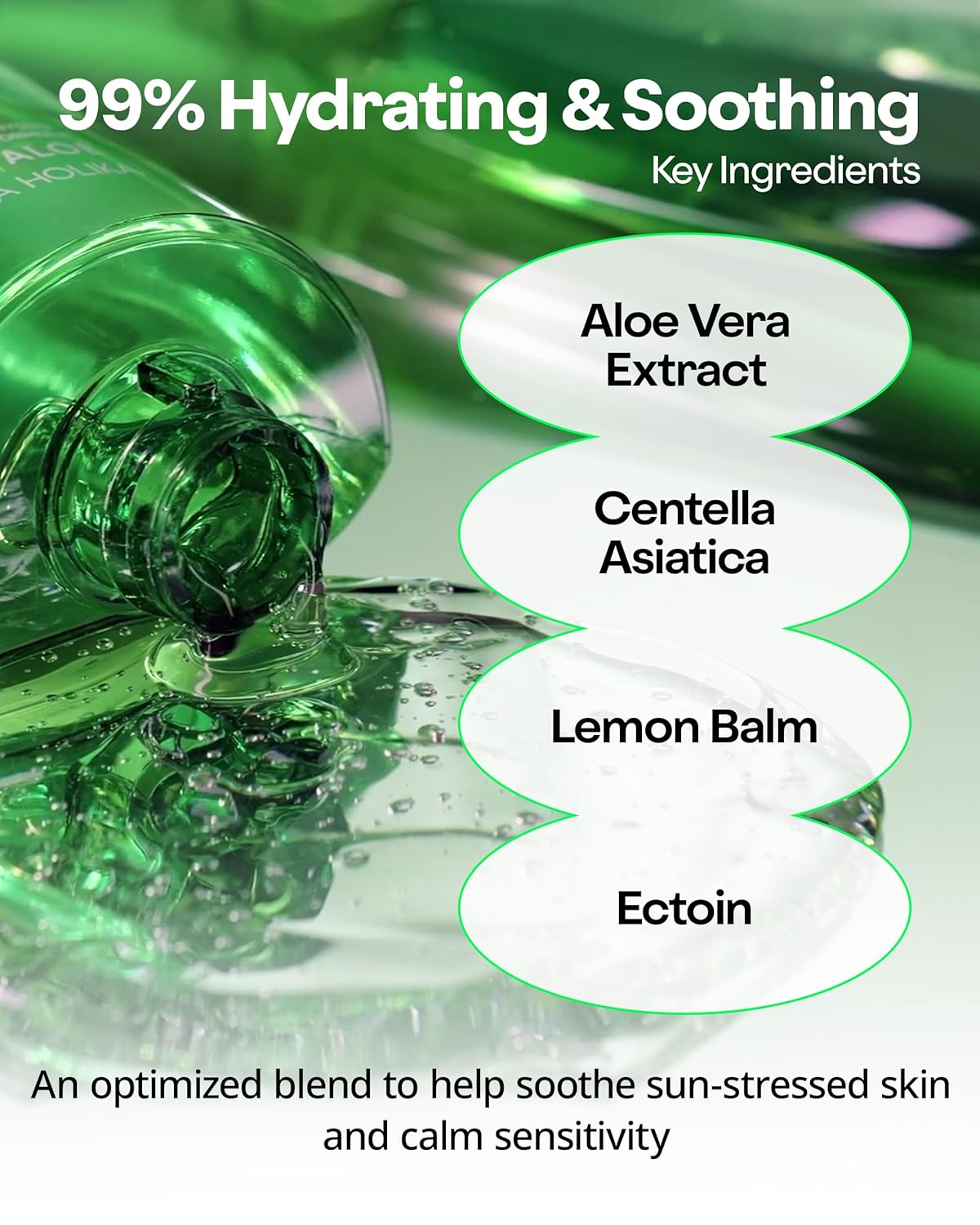 Aloe 99% Soothing Gel (Fresh Moisturizing) 8.5 Ounce/250ml No Sticky 99% Aloe Vera Sunburn Relief - Moisturizing, Fast Absorbing for Face, Skin, Body&Hair