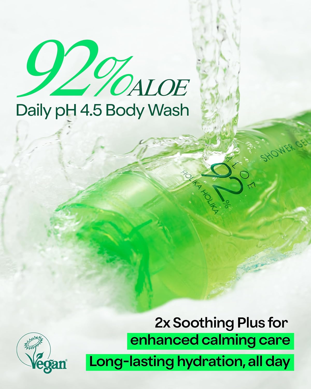 Holika Holika Aloe 92% Shower Gel - 8.45 fl. oz. | Clean Water Formula
