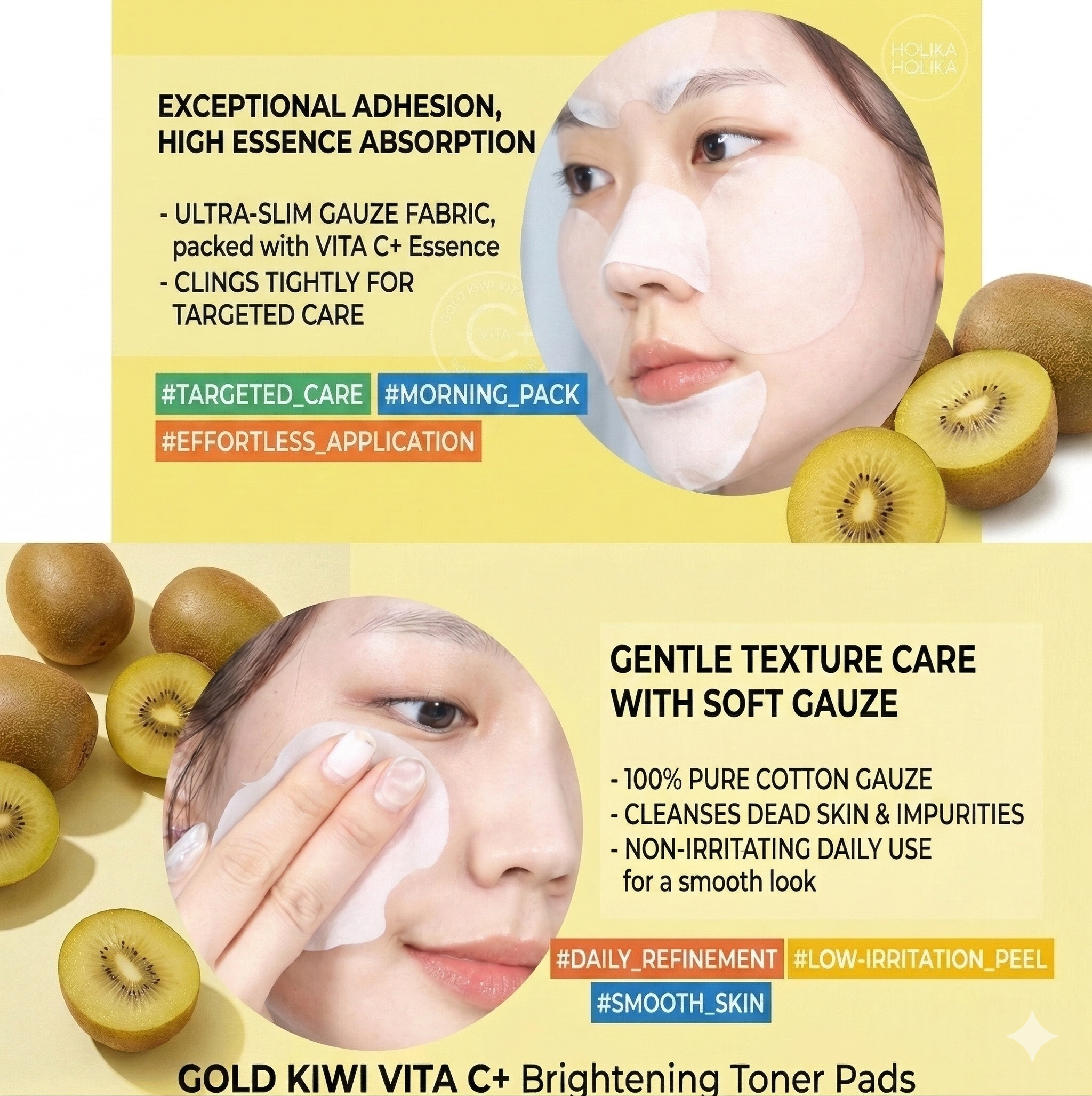 Gold Kiwi Vita C+ Brightening Toner Pads - 80 Pads