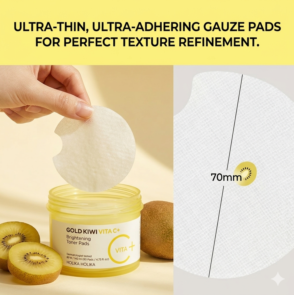 Gold Kiwi Vita C+ Brightening Toner Pads - 80 Pads