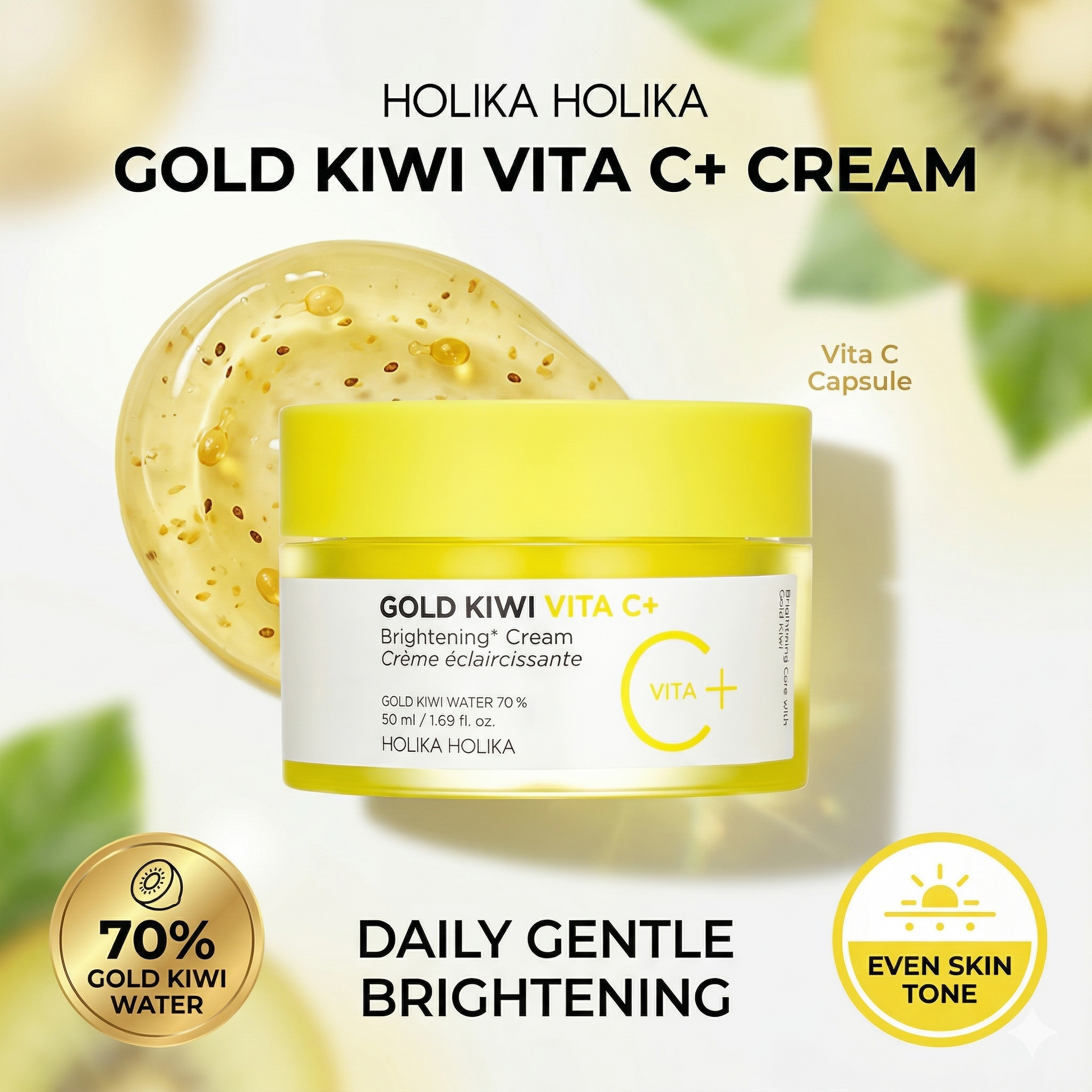 Gold Kiwi Vita C Plus Brightening Cream - Vitamin C Face