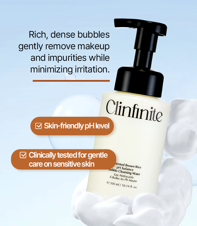 Clinfinite Fermented Brown Rice pH Balance Bubble Cleansing Water 10.14 fl. oz