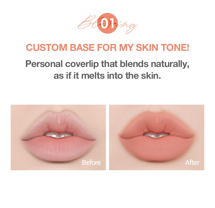 Before and after using featherlight blurring lip pencil for soft, diffused lips