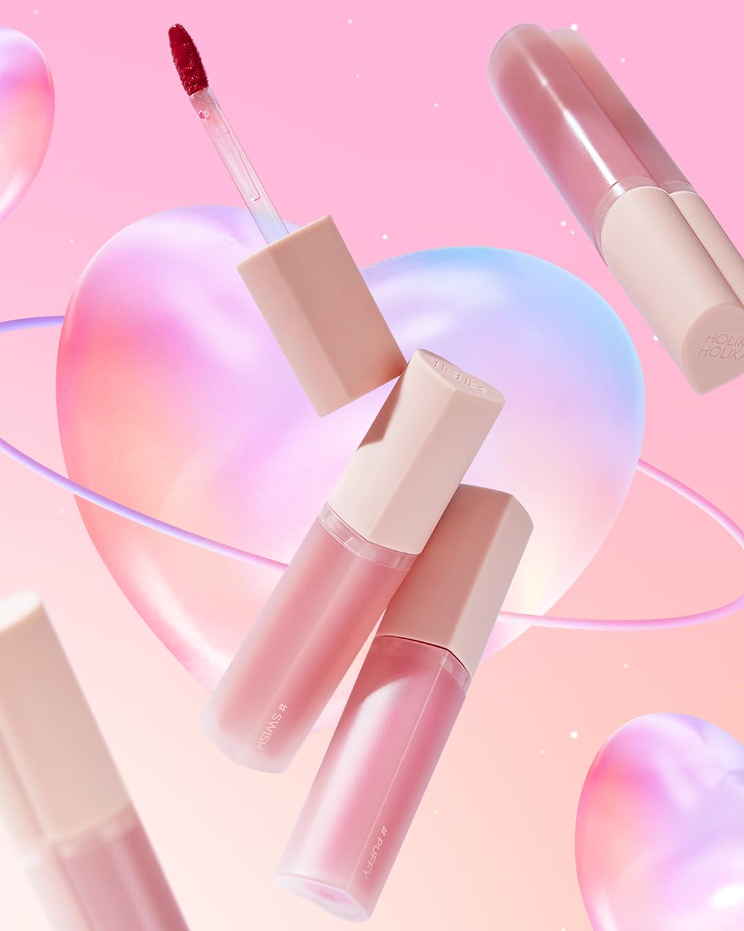 High-shine lip tint with a reflective, glass-like glow
