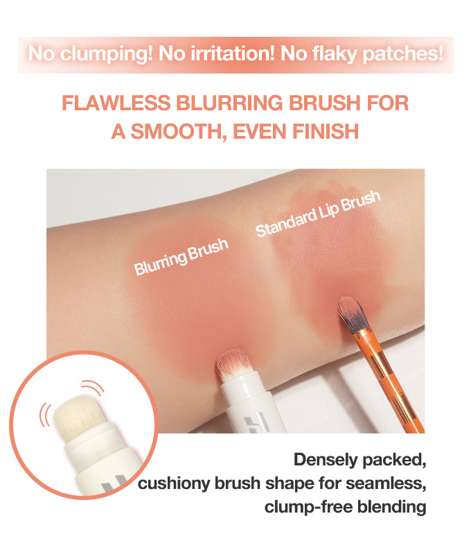 Flawless blurring brush for a smooth and even finish. Densely packed, cushiony brush shape for seamless, clump-free blending