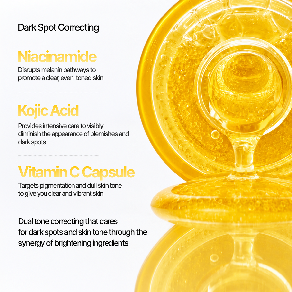 Niacinamide 5 Kojic Acid Serum 1.01 fl oz – Capsule Serum with Niacinamide, Kojic Acid & Vitamin C, Fragrance-Free & Dye-Free Formula for Smooth-Looking Skin, K-Beauty